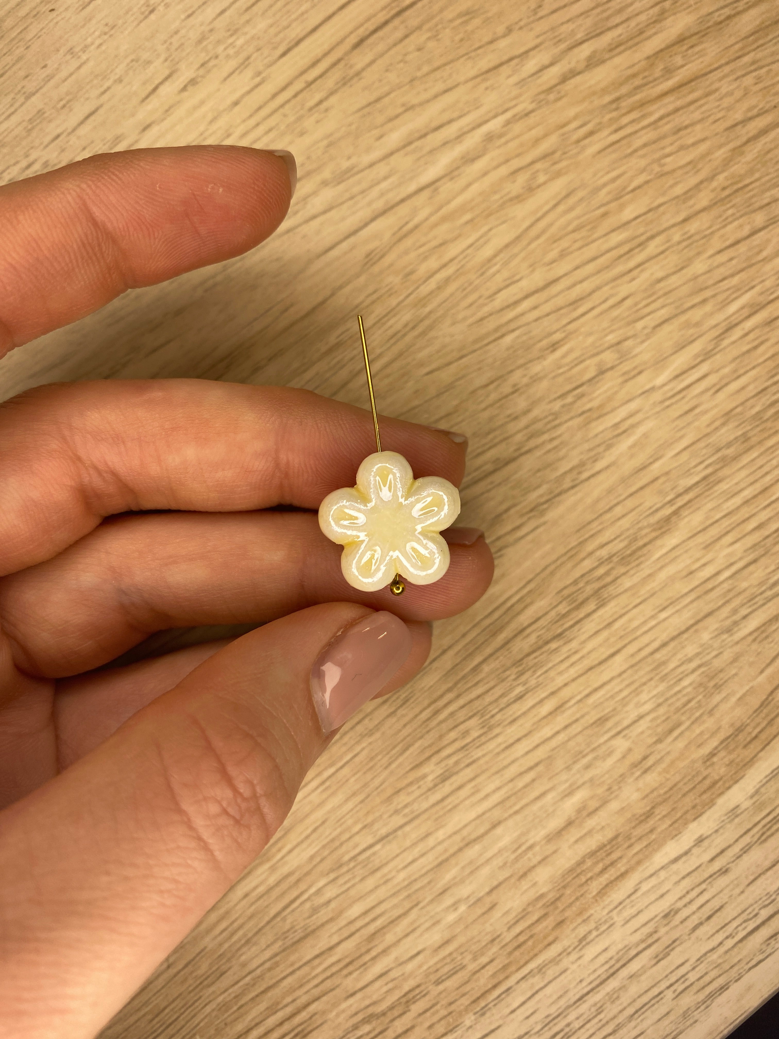 Perle céramique fleur