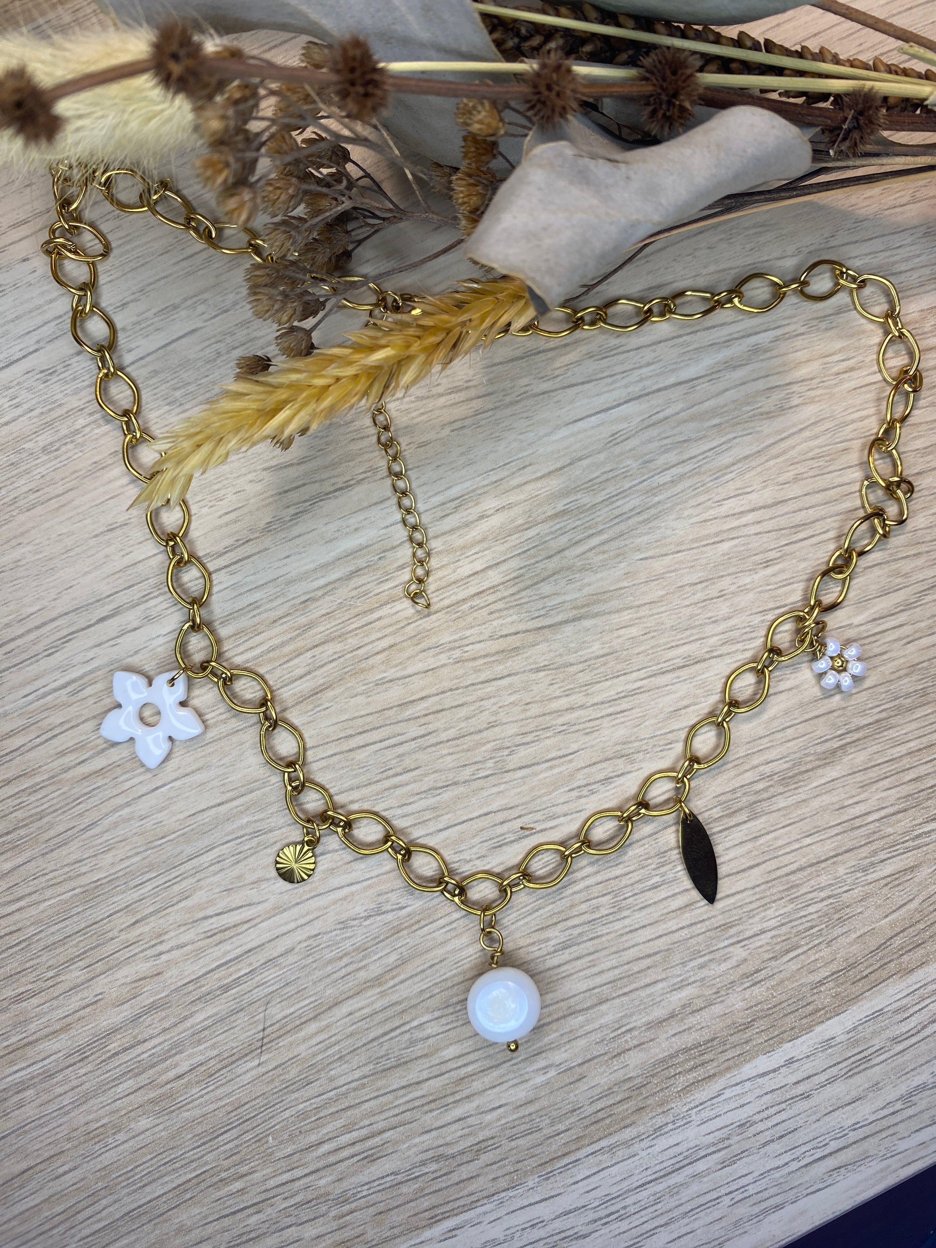 Collier grosse maille fantaisie