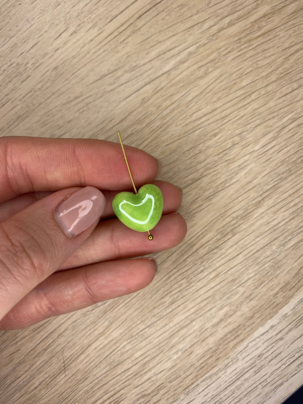 Perle céramique coeur