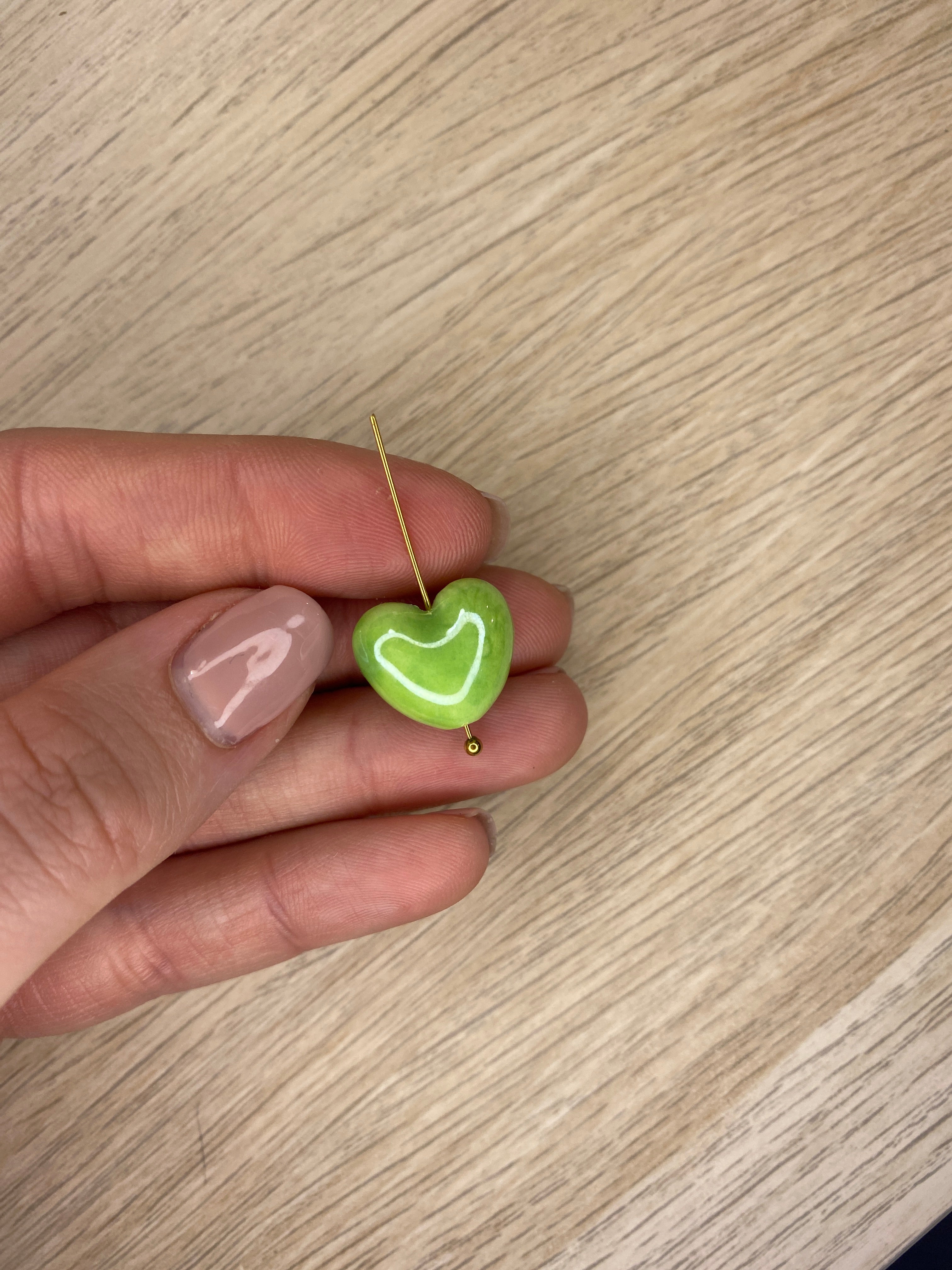 Perle céramique coeur