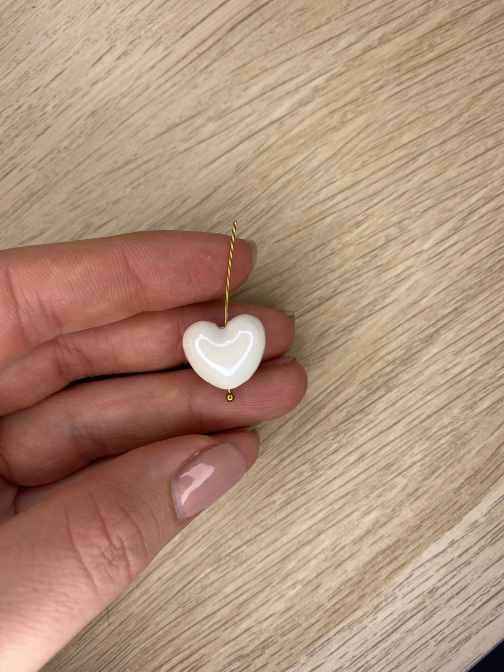Perle céramique coeur