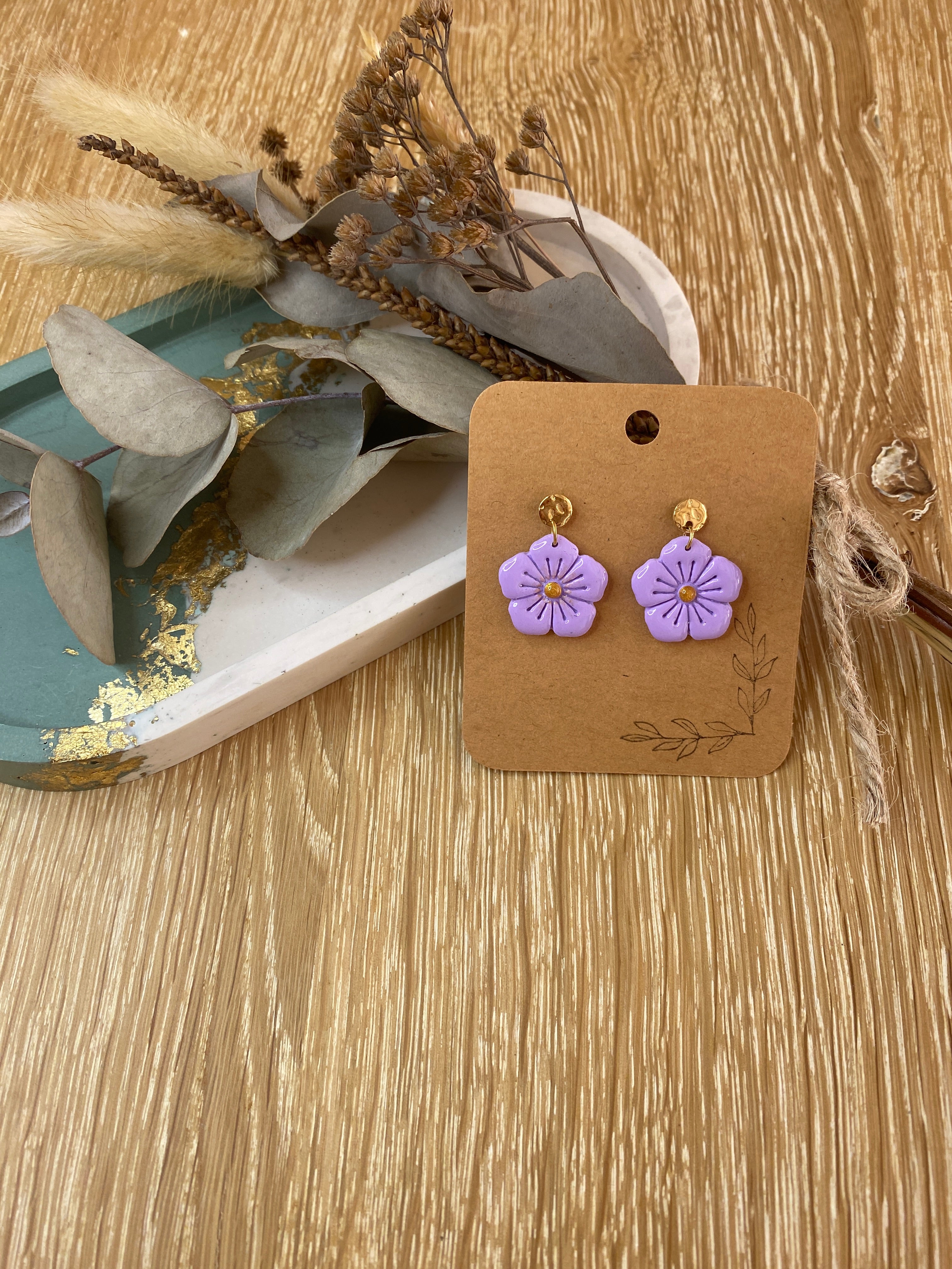 Boucles d'oreilles Hellébore