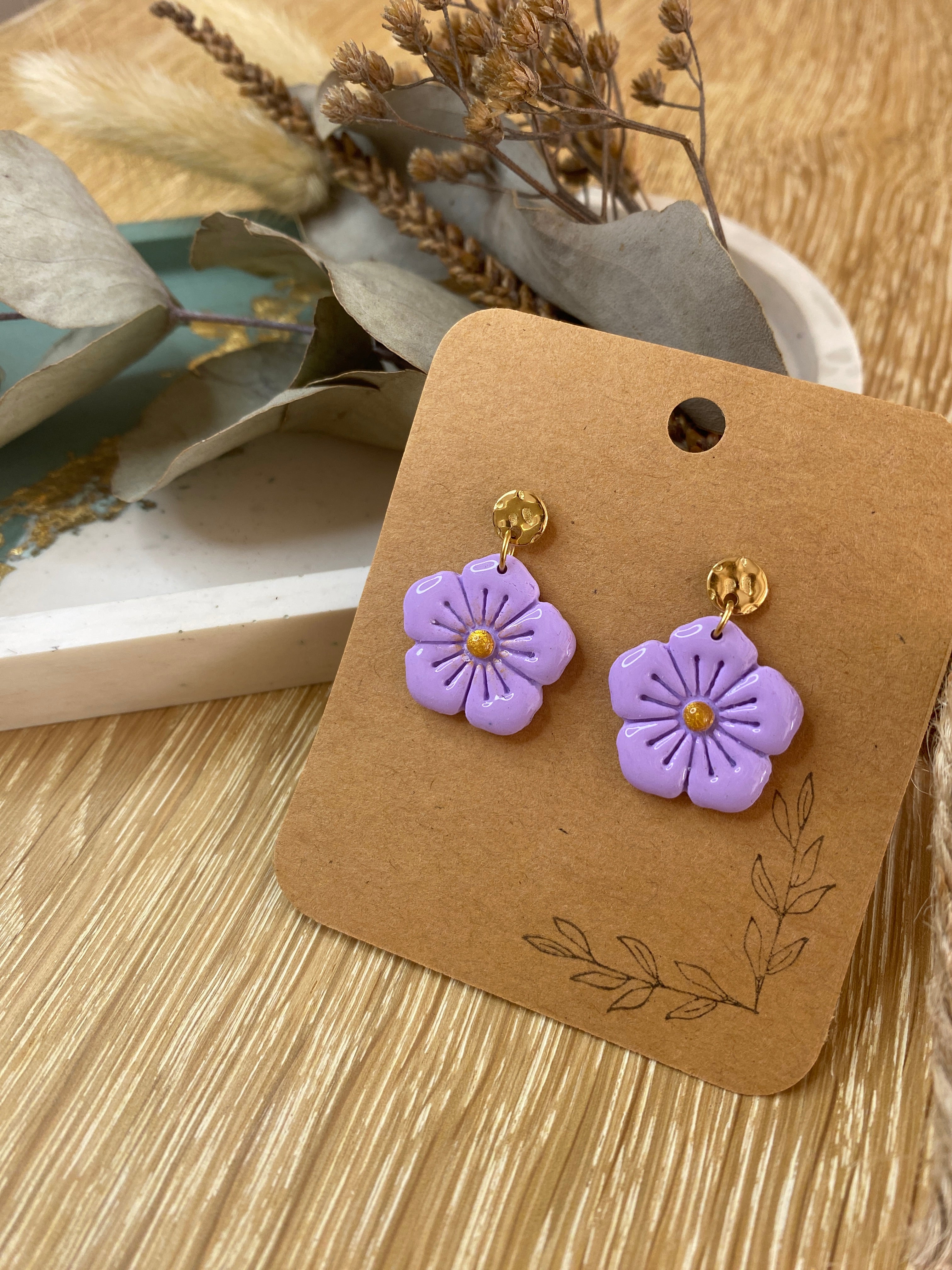 Boucles d'oreilles Hellébore