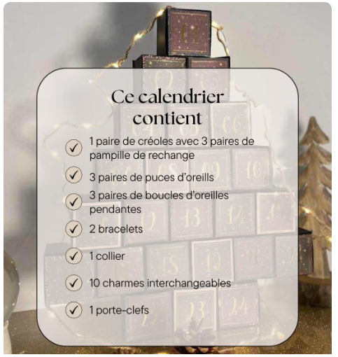 Calendrier de l'Avent Bijoux Acier Inox
